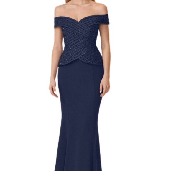 NWT Alexander by Daymor 1062 Chiffon Mother of the Bride Dress Midnite Size 6 - Picture 1 of 5